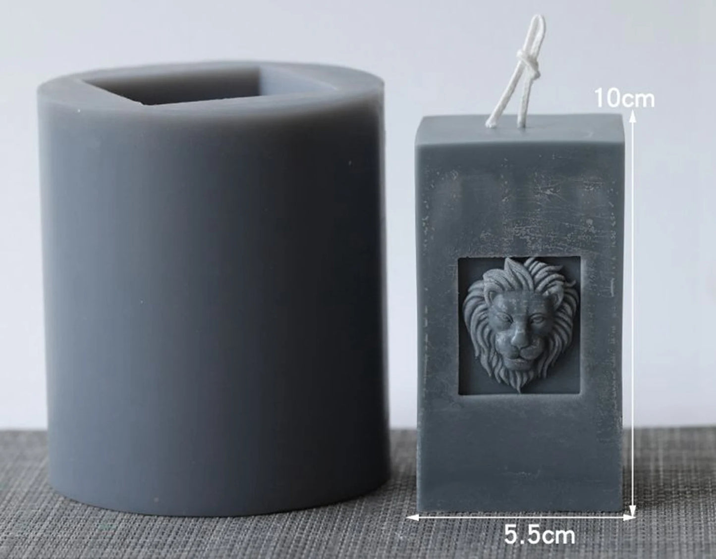 3D Lion Head Rectangle Candle Silicone Mould, Risen Mold DIY Home Decor - UG LAND INDIA