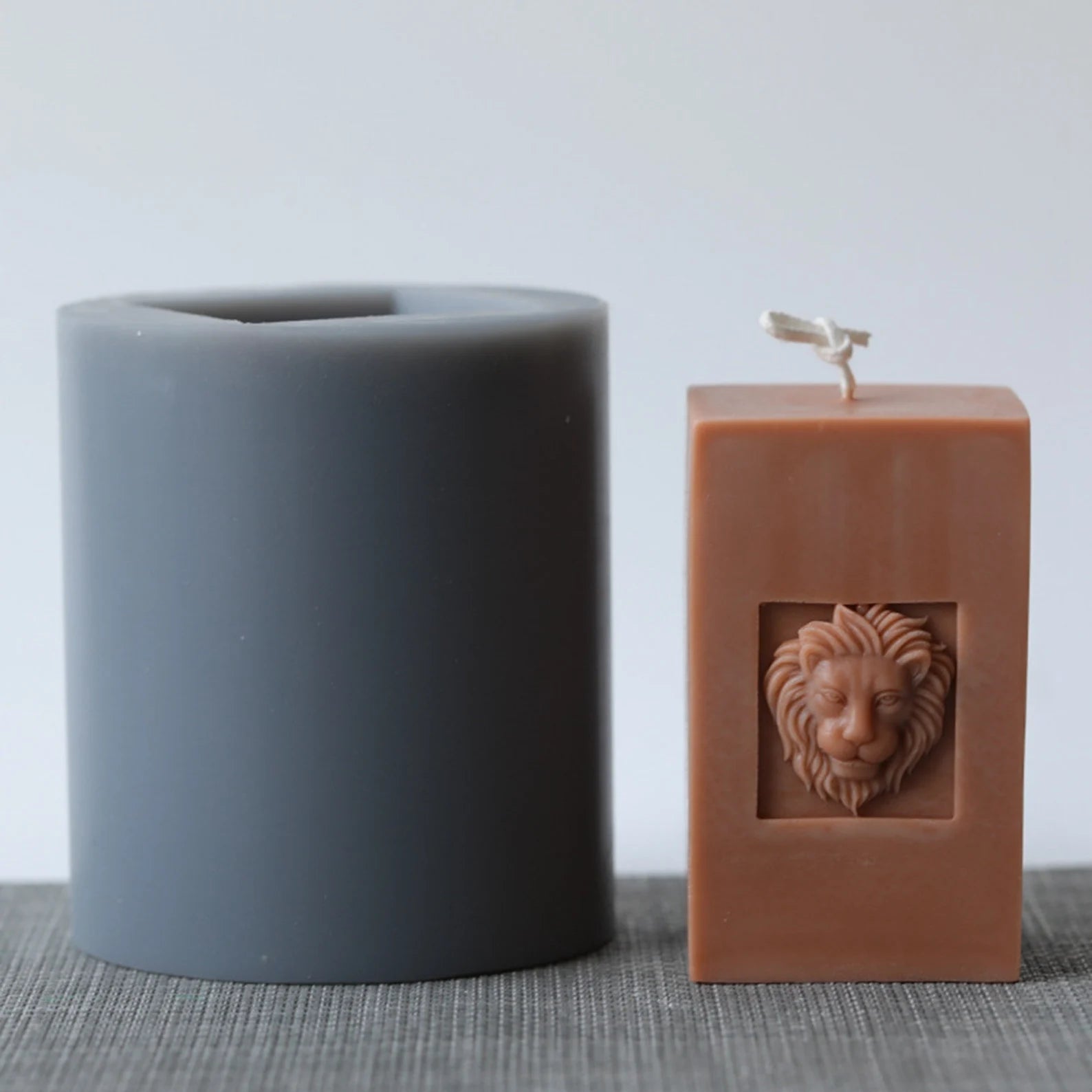 3D Lion Head Rectangle Candle Silicone Mould, Risen Mold DIY Home Decor - UG LAND INDIA