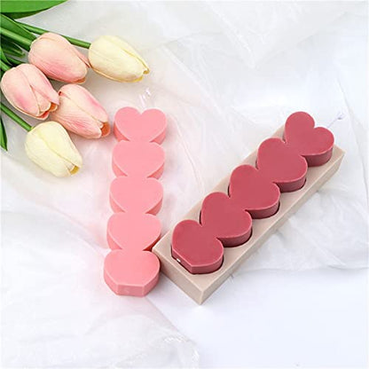 3D Love Heart Shape Column Silicone Candle Molds Making,for DIY Art Resin Epoxy Soap Candy Pudding Jelly Plaster Chocolate Home Interior - UG LAND INDIA