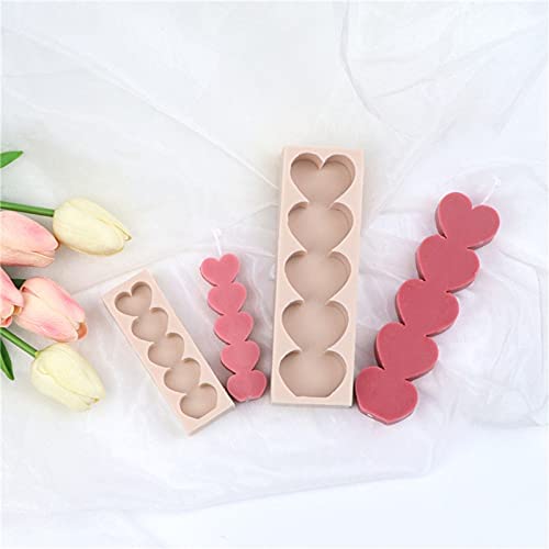 3D Love Heart Shape Column Silicone Candle Molds Making,for DIY Art Resin Epoxy Soap Candy Pudding Jelly Plaster Chocolate Home Interior - UG LAND INDIA