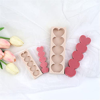 3D Love Heart Shape Column Silicone Candle Molds Making,for DIY Art Resin Epoxy Soap Candy Pudding Jelly Plaster Chocolate Home Interior - UG LAND INDIA