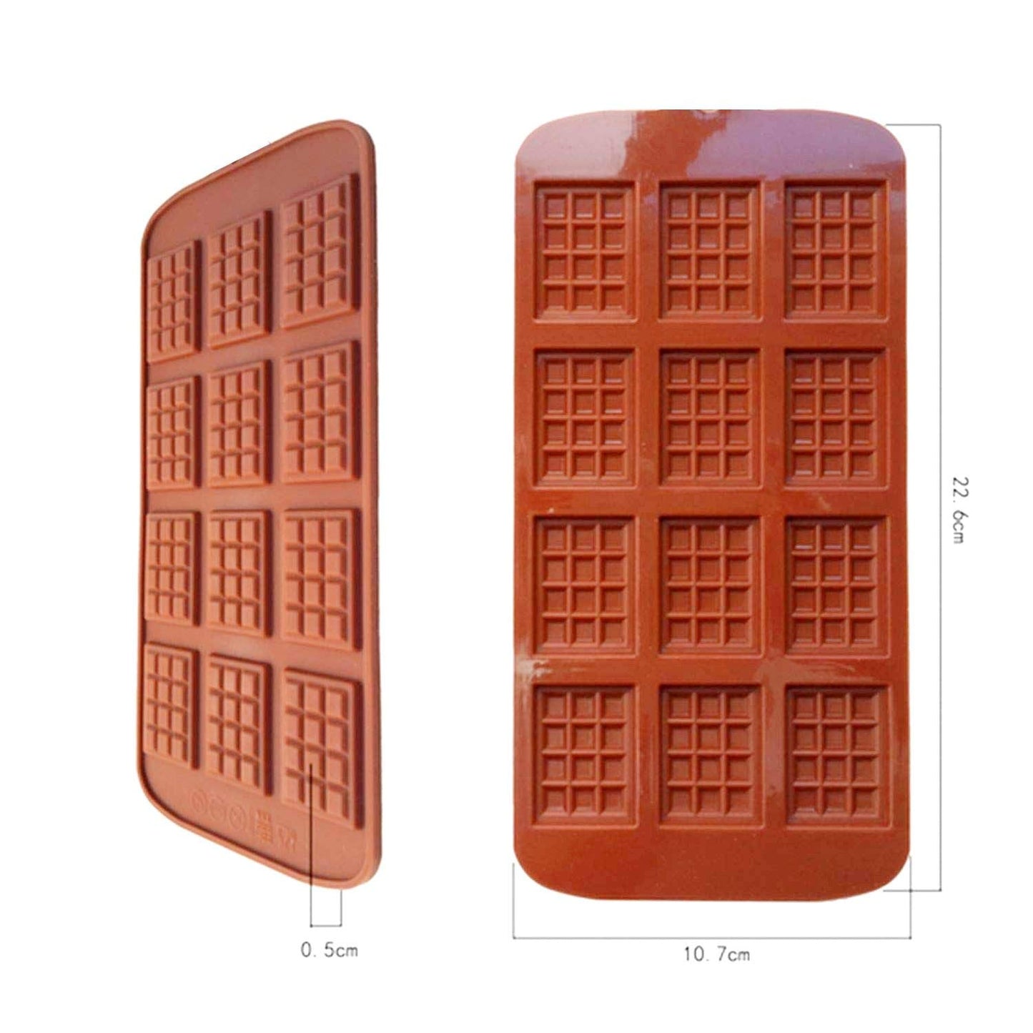 3D 12 Cavity Thin Mini Chocolate Bar Chocolate Mould Ice Mould Chocolate Decorating Mould Garnishing Mold - UG LAND INDIA