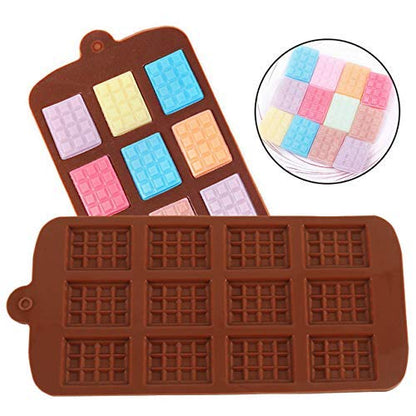 3D 12 Cavity Thin Mini Chocolate Bar Chocolate Mould Ice Mould Chocolate Decorating Mould Garnishing Mold - UG LAND INDIA