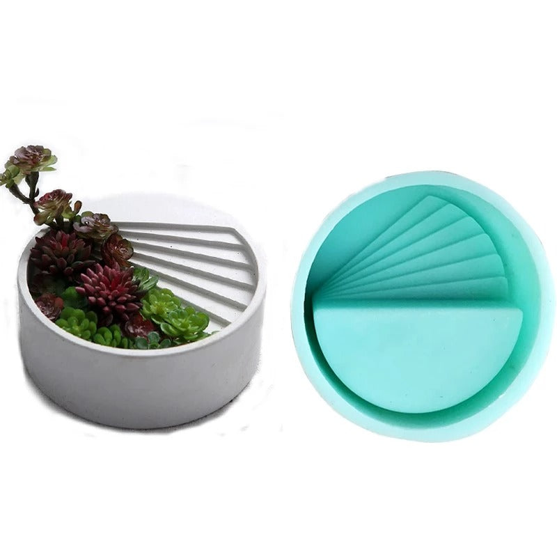 3d Flower Pot Resin Mold Silicone Storage Circle Mold Resin Casting Mold for Resin Flower Pot Pen Holder Candle Holder White - UG LAND INDIA