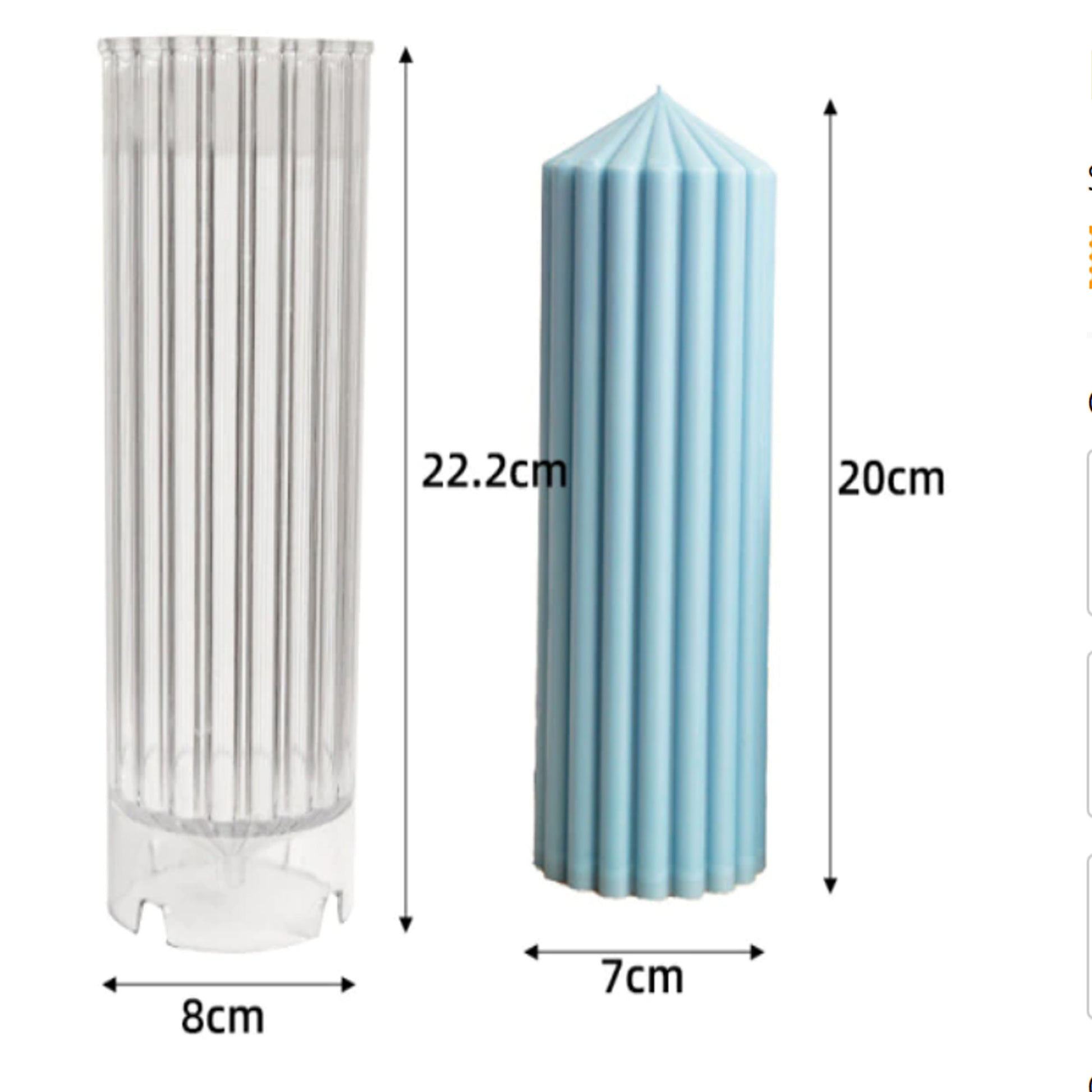 3D Pillar Polycarbonate Mould Candle Mould DIY Handmade Aromatherapy Candle Mould - UG LAND INDIA