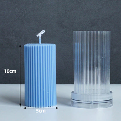 3D Pillar Cylinder Polycarbonate Candle Mould Beautiful Home Decoration - UG LAND INDIA