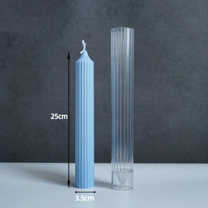 3D Vertical Lines Cylinder Pillar Candle Polycarbonate Mould Home Decoration - UG LAND INDIA