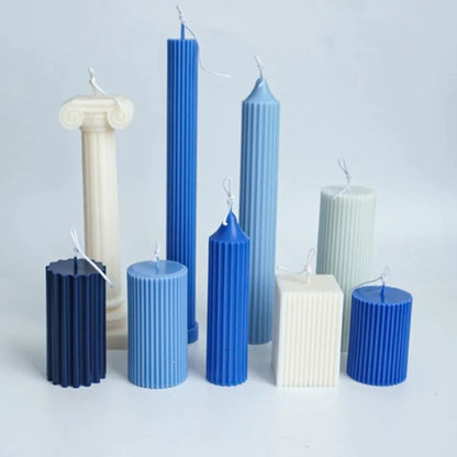 3D Pillar Cylinder Polycarbonate Candle Mould Beautiful Home Decoration - UG LAND INDIA