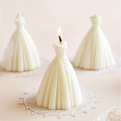 3D Princess Dress Mold Wedding Candles Bridal Skirt Silicone Candle Mold Clay Resin Moulds - UG LAND INDIA