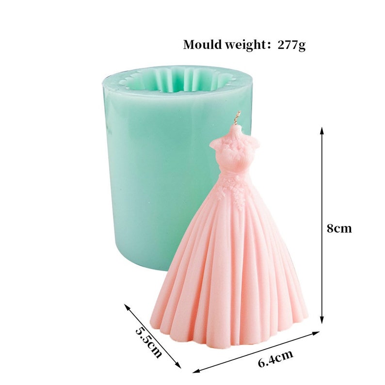 3D Princess Dress Mold Wedding Candles Bridal Skirt Silicone Candle Mold Clay Resin Moulds - UG LAND INDIA