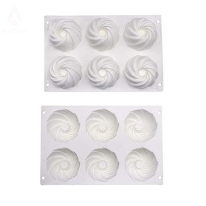 3D 6 Cavity Cyclone Mousse Mold Shape Cream Cake Mold Silicone Mould - UG LAND INDIA