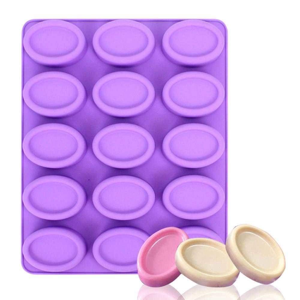 15 Cavity Oval Silicone Soap Molds Chocolate Mould Wax Mold Handmade Flexible Cake Mold Chocolate Mold 3D DIY Soap Mold - UG LAND INDIA