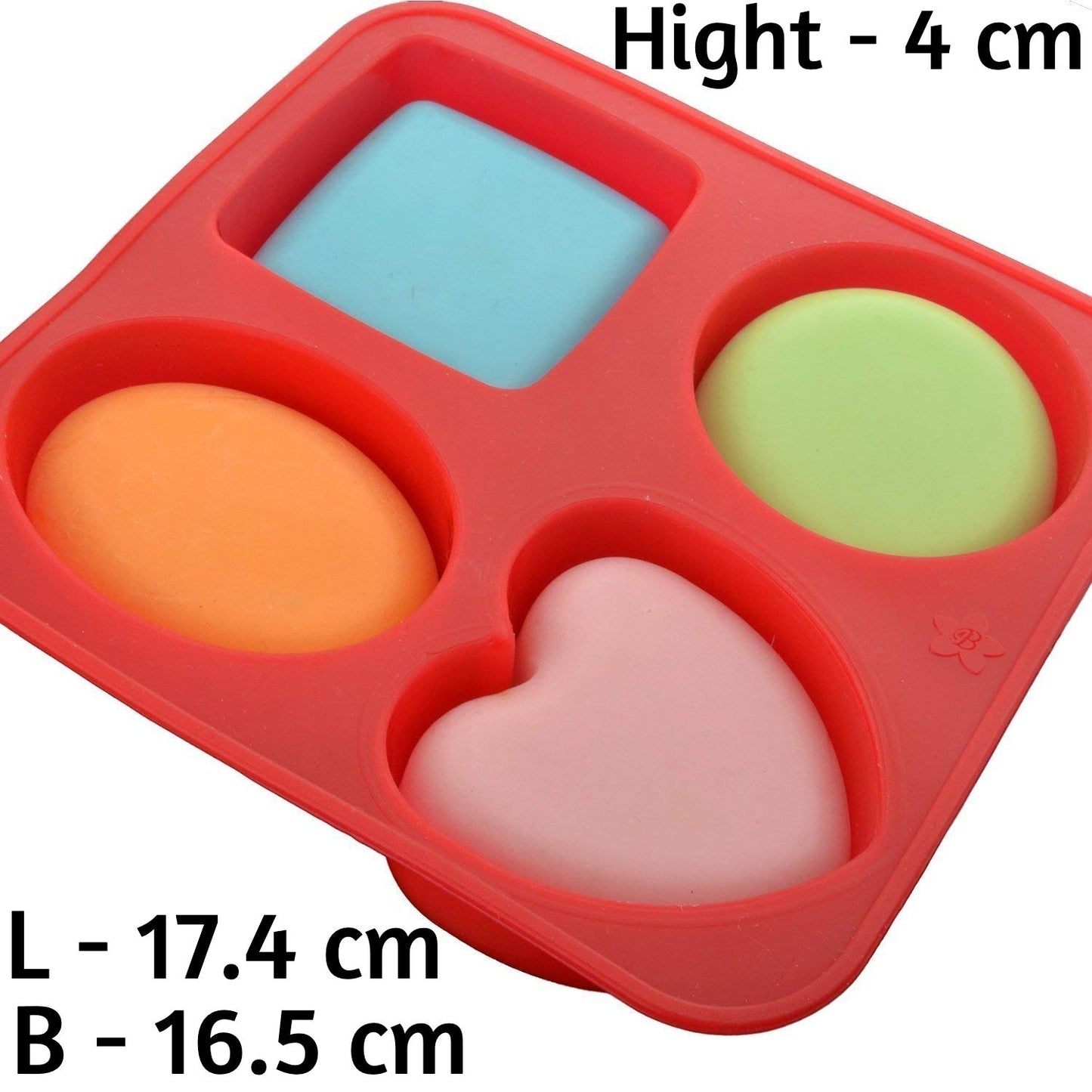 3D Circle, Square, Oval and Heart Shape Soap Mould, Multicolor Plaster Crafts Home Decor Weight 120g Approx - UG LAND INDIA