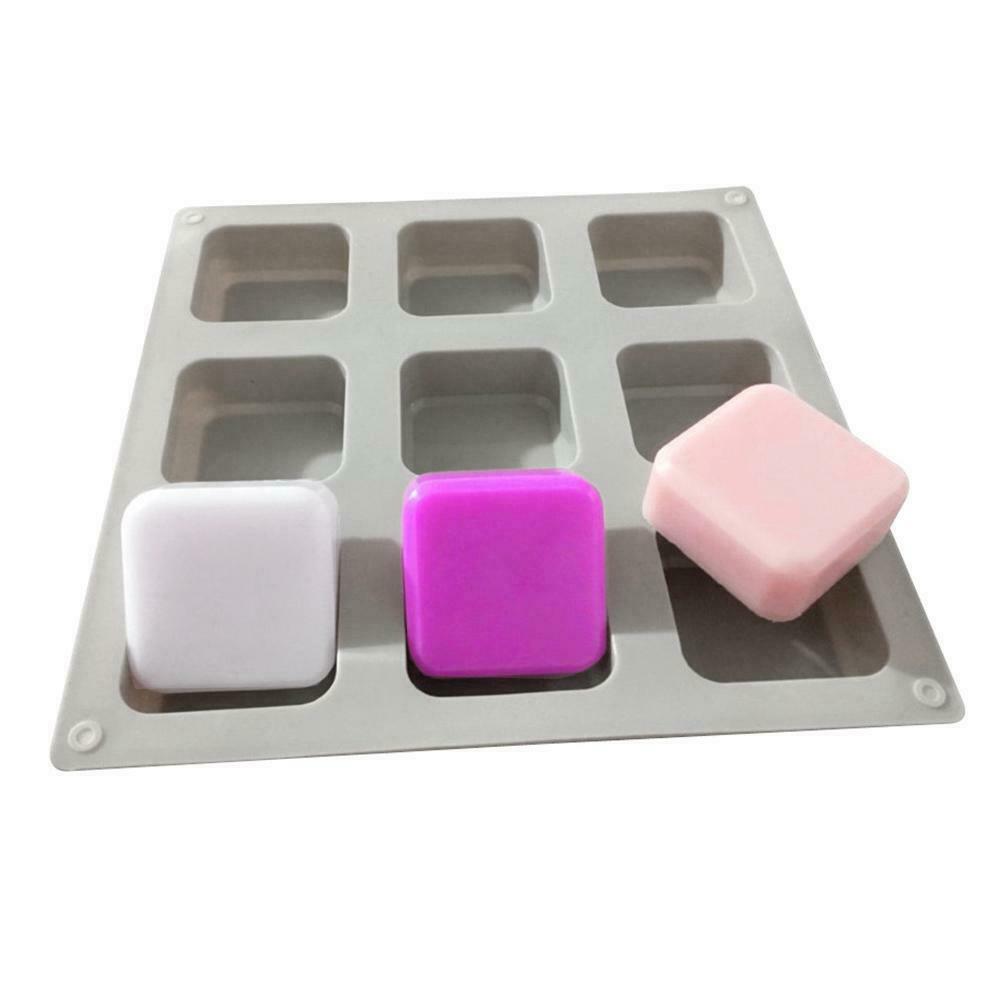 9 Cavity Square Silicone Soap Mold for Soap Making - UG LAND INDIA