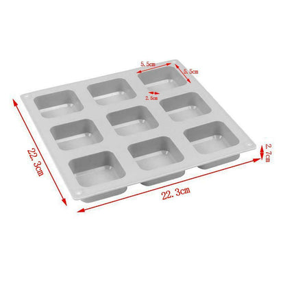 9 Cavity Square Silicone Soap Mold for Soap Making - UG LAND INDIA