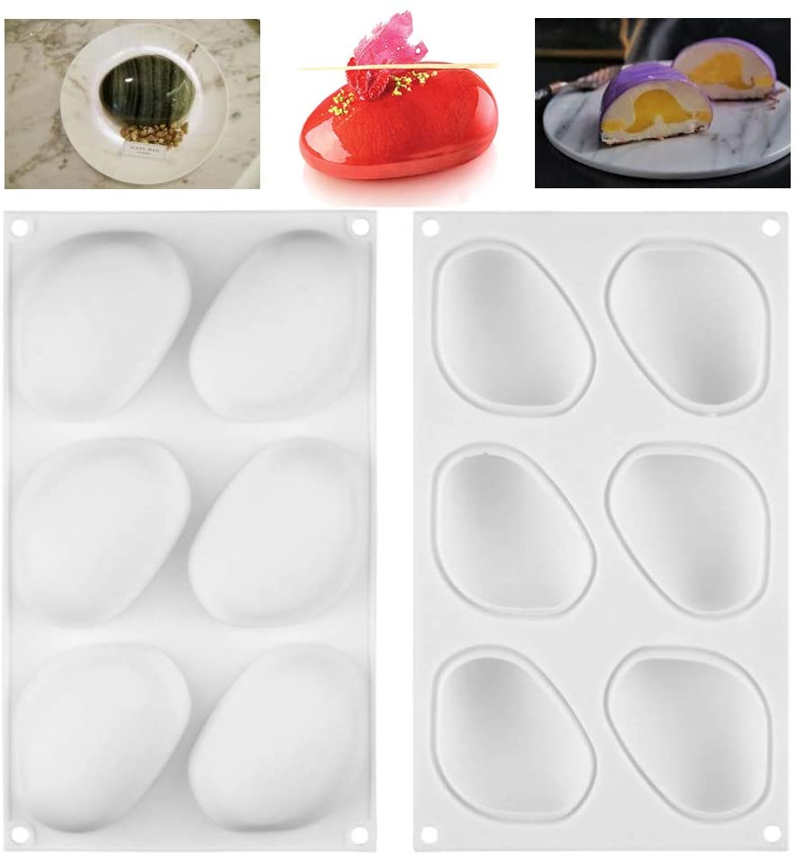 3D 6 Cavity Stone Shape Silicone Cake Mold Dessert Candy Decorating Kitchen Tools Baking Moulds Pastry Decorating Molds Tools for Soap Mousse Cake Tools - UG LAND INDIA