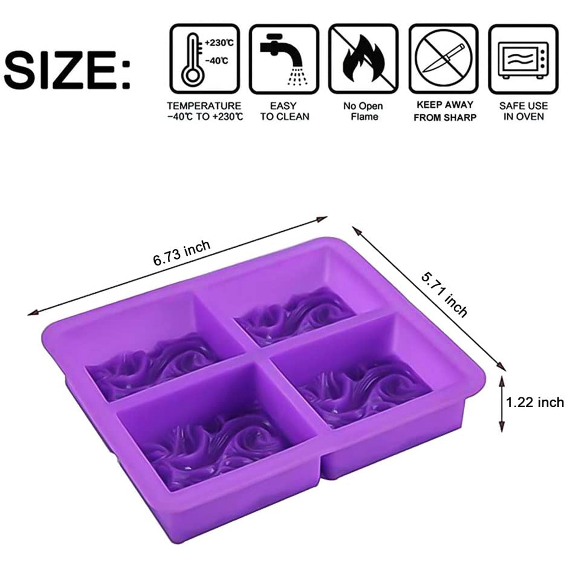 3D 4 Cavity Ocean Wave Soap Mold Silicone Jelly Pudding Mousse Mould DIY Handmade Decoration - UG LAND INDIA