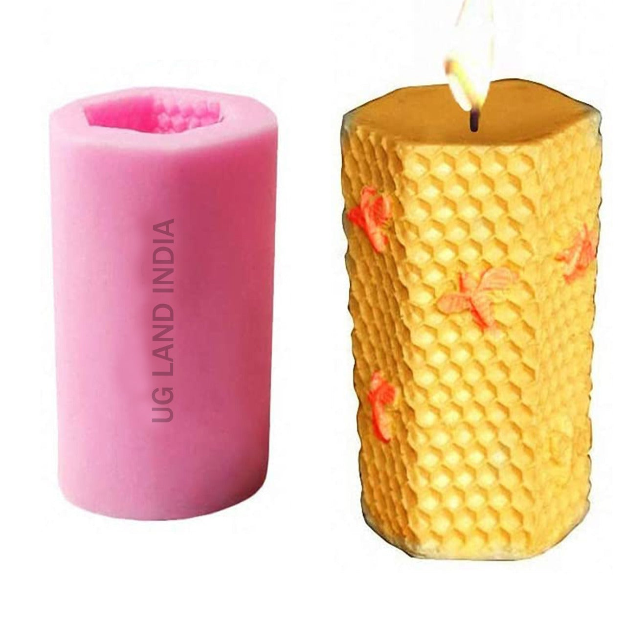 3D Beehive Pillar Honey bee Silicone Candle Molds - UG LAND INDIA