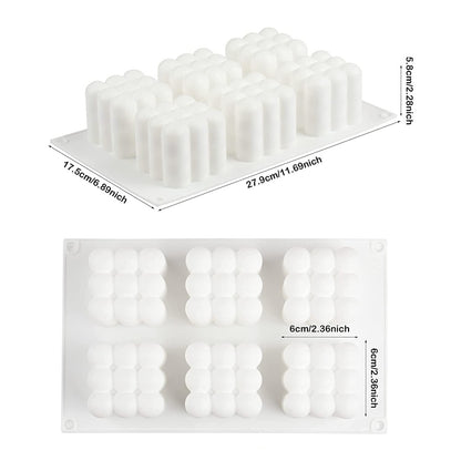 6 Cavity Bubble Candle Molds, Silicone Mold for Baking Chocolate and Making 3D Handmade Candles Mold - UG LAND INDIA