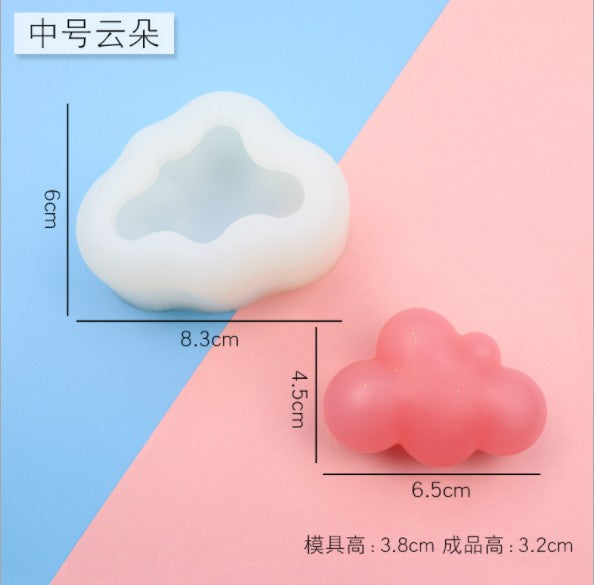 3D Cloud Shape Silicone Candle Mold Resin Casting Flexible Soft Clouds Candle Molds - UG LAND INDIA