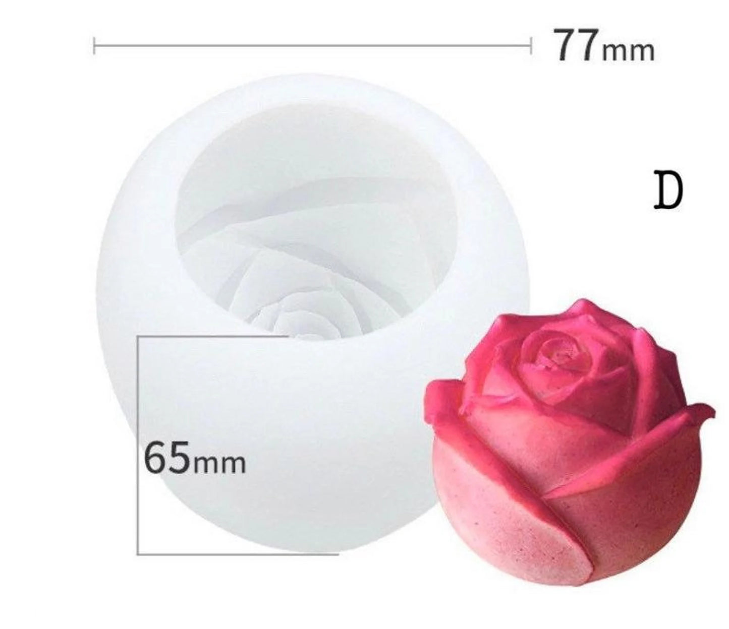 3D Rose Flower Silicone Candle Mold DIY Craft Cake Decor Valentine Day Gift Mould - UG LAND INDIA