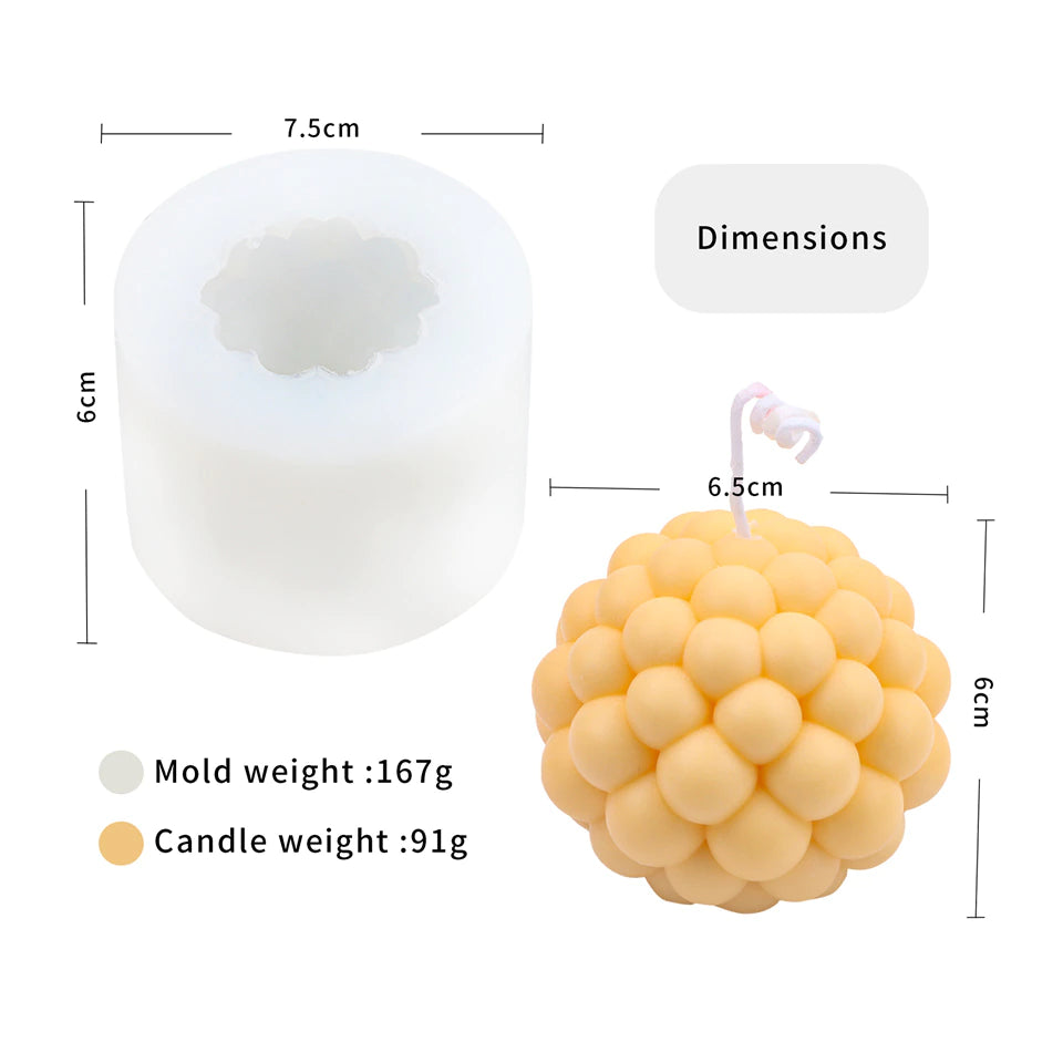 3D Sphere Candle Silicone Mold Round Bubble Shaped Design - UG LAND INDIA