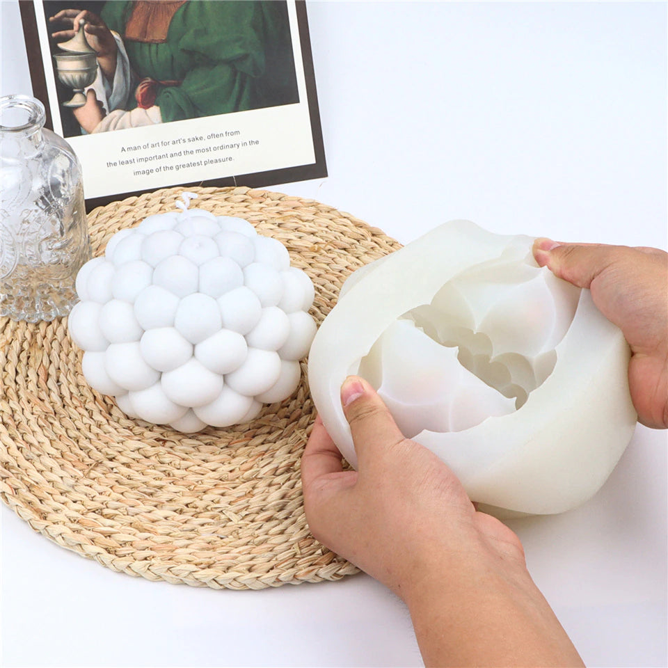 3D Sphere Candle Silicone Mold Round Bubble Shaped Design - UG LAND INDIA