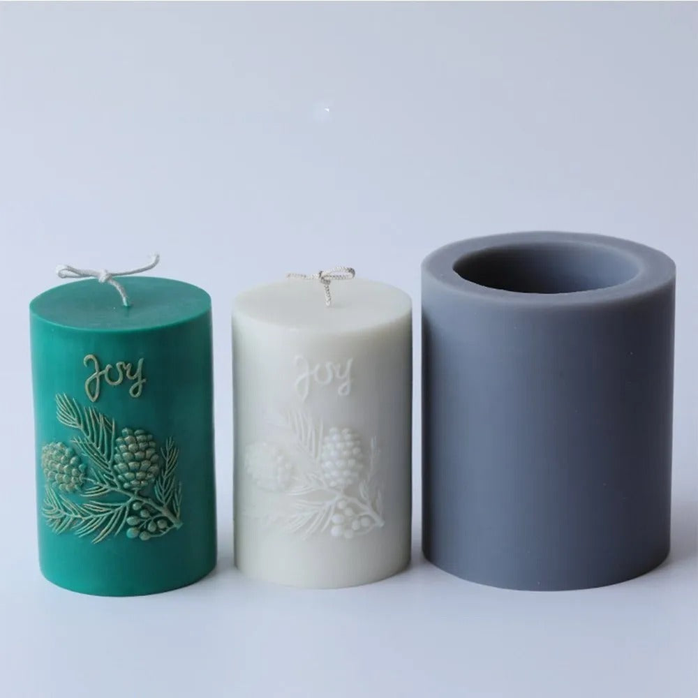 3D Cylinder Joy Harvest Column Candle Mold For Candle Making Home Decoration. - UG LAND INDIA