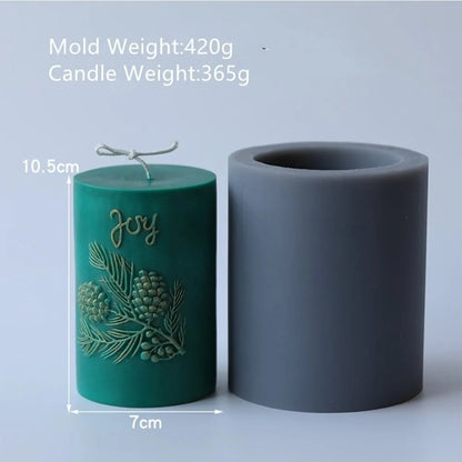 3D Cylinder Joy Harvest Column Candle Mold For Candle Making Home Decoration. - UG LAND INDIA