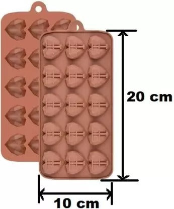 3D 15 Cavity heart Diamond Silicone Chocolate Mould Mini Heart Candies - UG LAND INDIA