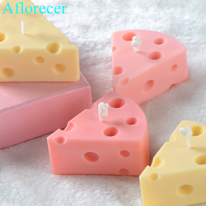 8 Cavity 3D Cheese Design Wax Melts Aesthetic Candle Silicone Mould DIY. - UG LAND INDIA