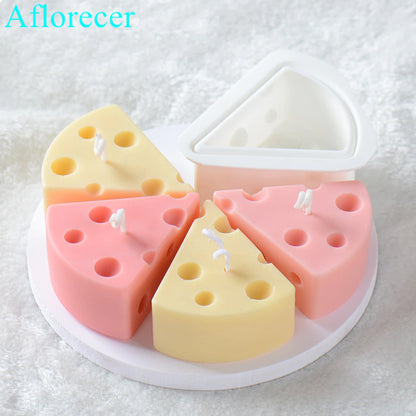 8 Cavity 3D Cheese Design Wax Melts Aesthetic Candle Silicone Mould DIY. - UG LAND INDIA