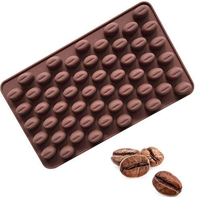 3D 55 Cavity Coffee Cocoa Beans Shape Chocolate Mould Ice DIY Baking Mold (Chocolate Weight Approx: 3.5 Grams) - UG LAND INDIA