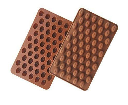 3D 55 Cavity Coffee Cocoa Beans Shape Chocolate Mould Ice DIY Baking Mold (Chocolate Weight Approx: 3.5 Grams) - UG LAND INDIA