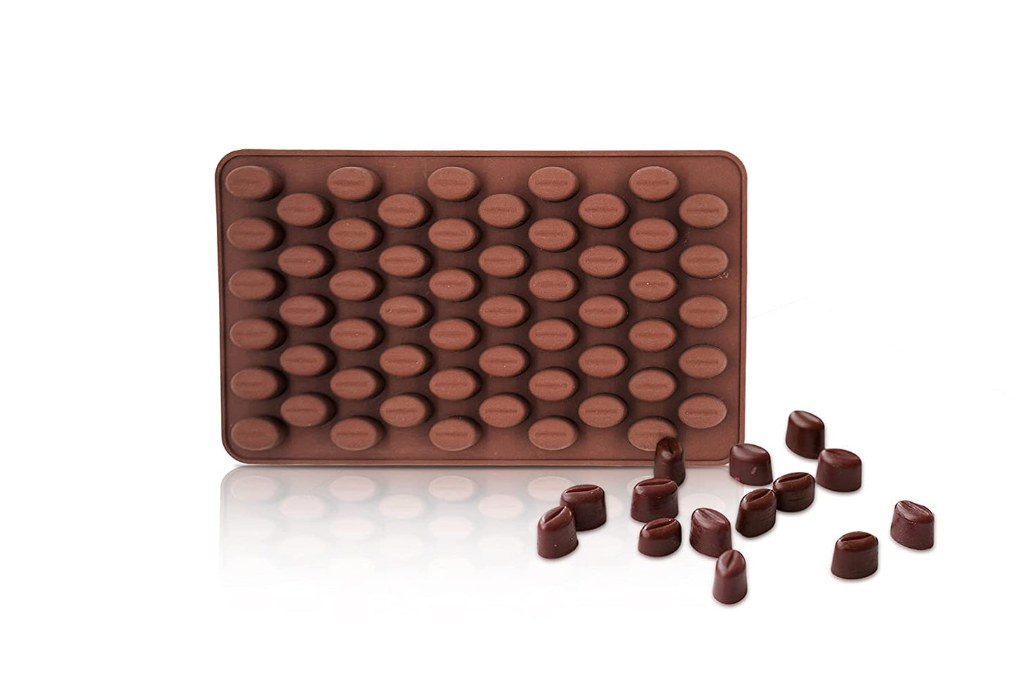 3D 55 Cavity Coffee Cocoa Beans Shape Chocolate Mould Ice DIY Baking Mold (Chocolate Weight Approx: 3.5 Grams) - UG LAND INDIA