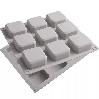 9 Cavity Square Silicone Soap Mold for Soap Making - UG LAND INDIA