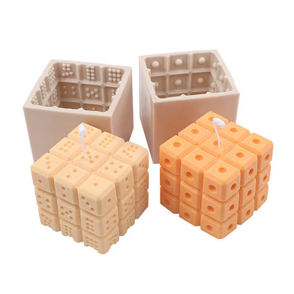 3D Square Dice Candle Silicone Mold for Homemade Dice Rubik Cube Candle Soap Crayon Wax Melt Hives Candle Making - UG LAND INDIA