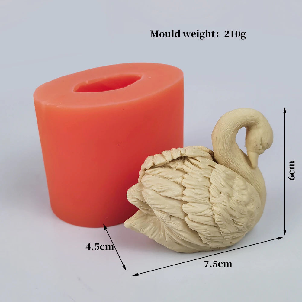 3D Swan Shape Aromatherapy Candle Mold Wax Mould - UG LAND INDIA