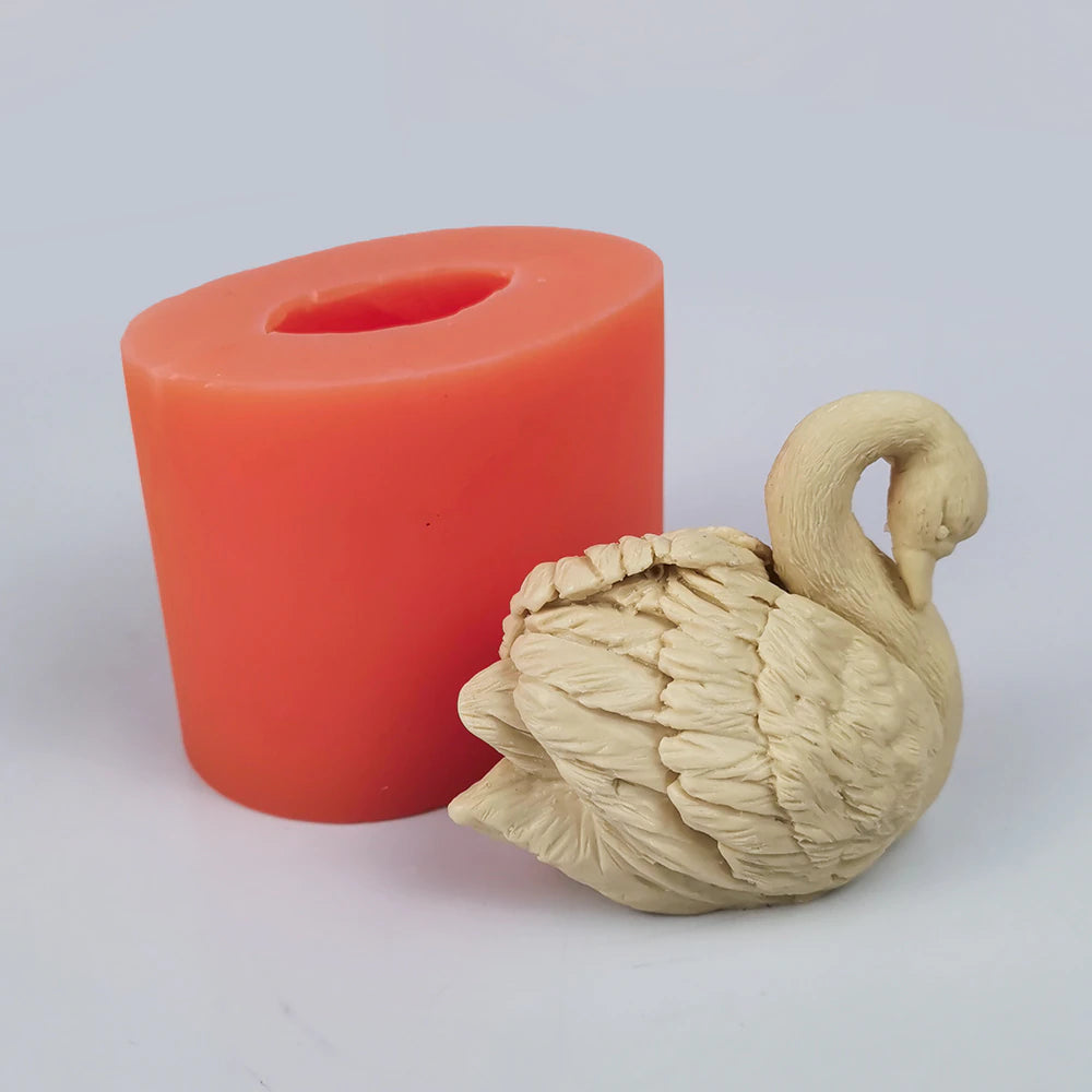 3D Swan Shape Aromatherapy Candle Mold Wax Mould - UG LAND INDIA