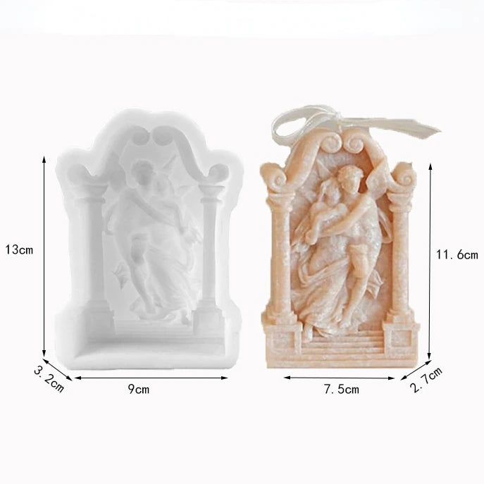 3D Angel Couple Silicone Candle Mold for Resin Moulds Scented Candles - UG LAND INDIA