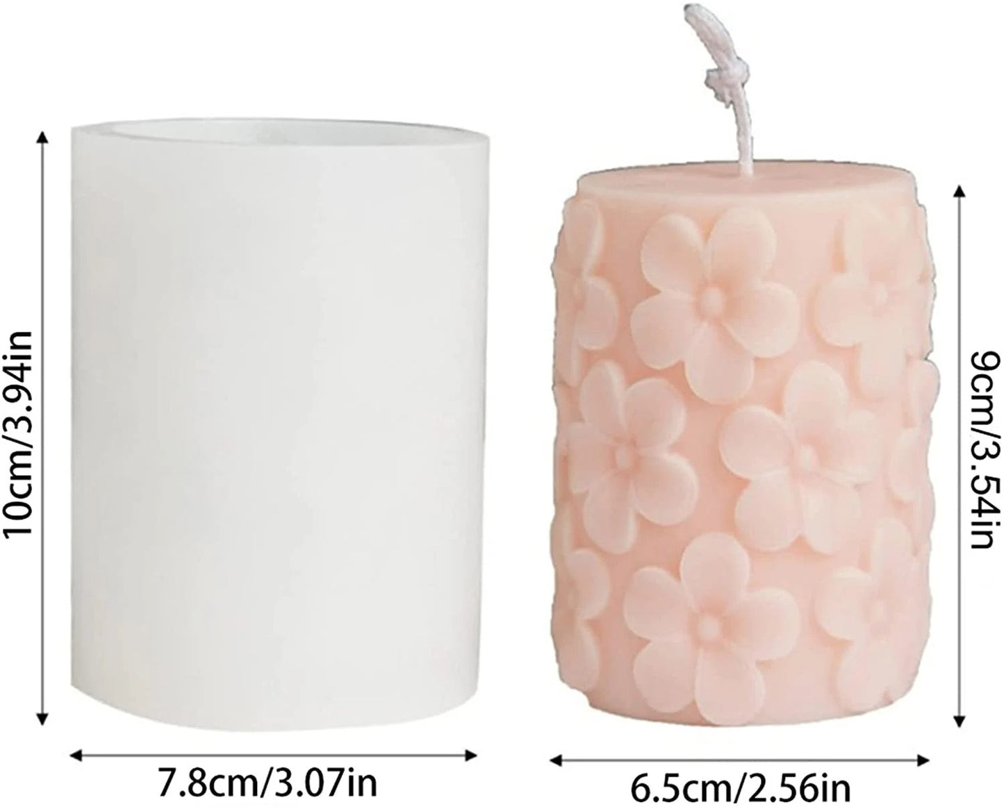 3D Flower Pattern Candle Mold, Aromatherapy Gypsum Mould Chocolate Fondant Cake Christmas Decoration - UG LAND INDIA