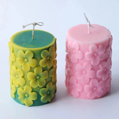 3D Flower Pattern Candle Mold, Aromatherapy Gypsum Mould Chocolate Fondant Cake Christmas Decoration - UG LAND INDIA