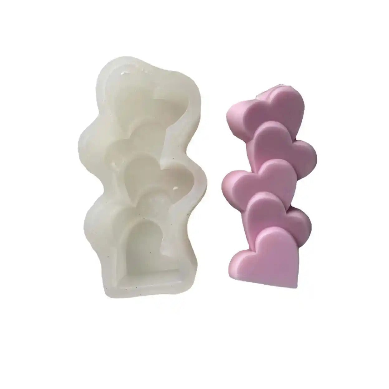 3D Gardening Candle Silicone Molds Stacks of Four Leaf Heart Shape Scented Candle Mould - UG LAND INDIA