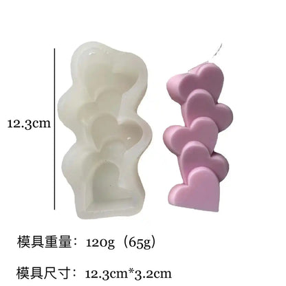 3D Gardening Candle Silicone Molds Stacks of Four Leaf Heart Shape Scented Candle Mould - UG LAND INDIA