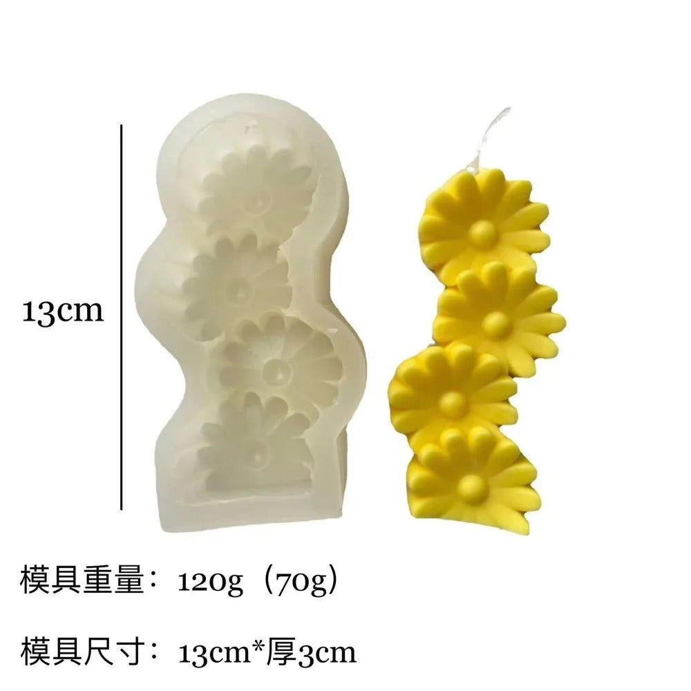 3D Gardening Candle Silicone Mold Sun Flower Shape Scented Candle Mould - UG LAND INDIA