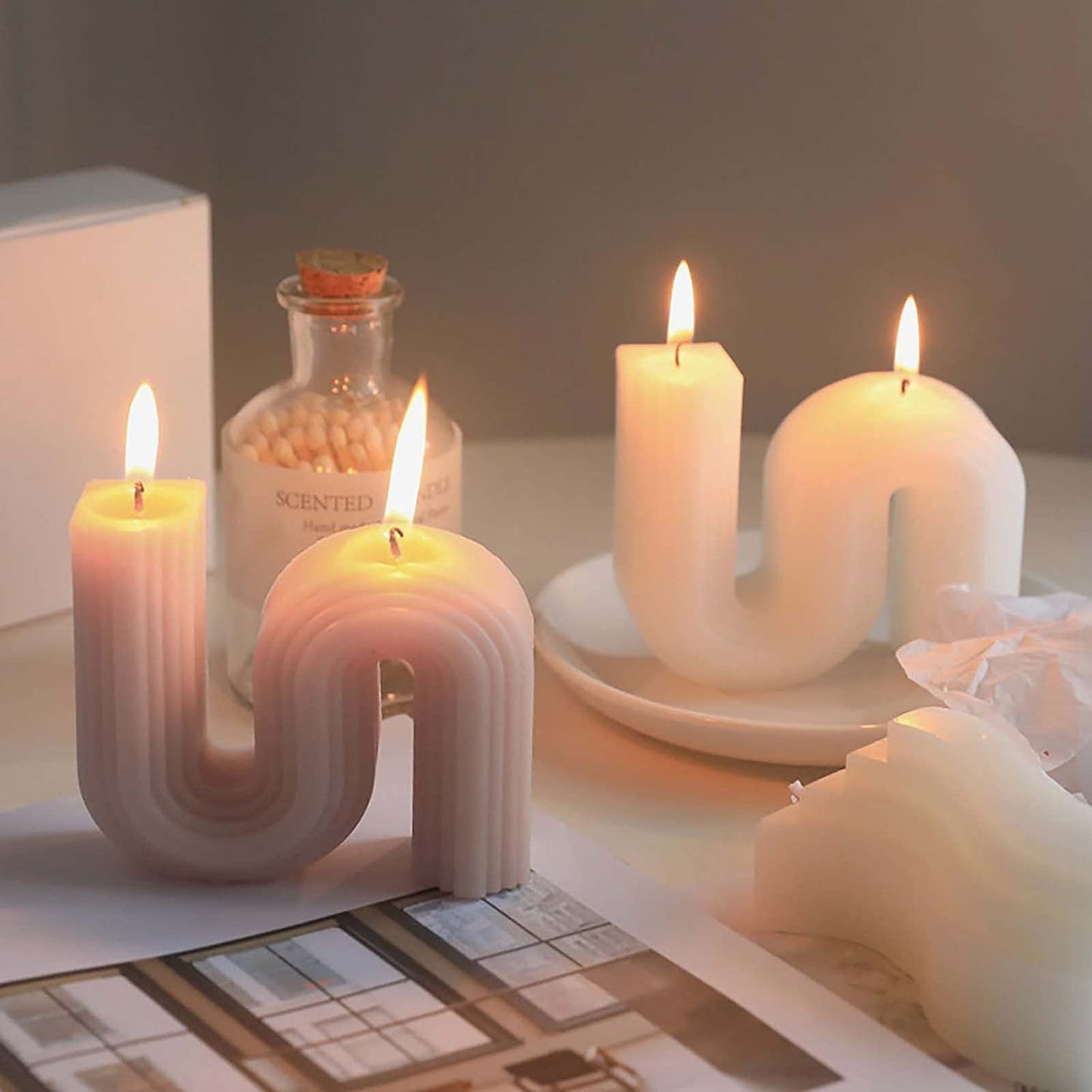 3D Geometric S Shape Silicone Candle Mold Abstract Architectural Candle Mold - UG LAND INDIA