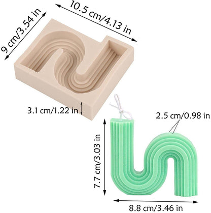 3D Geometric S Shape Silicone Candle Mold Abstract Architectural Candle Mold - UG LAND INDIA