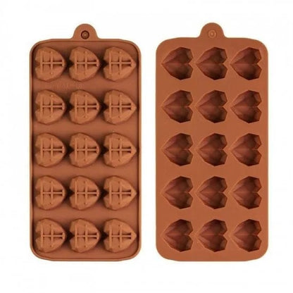 3D 15 Cavity heart Diamond Silicone Chocolate Mould Mini Heart Candies - UG LAND INDIA