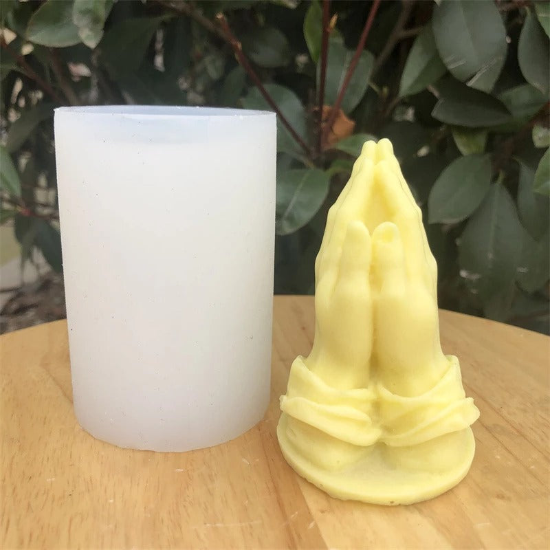 3D Hands Folded for Prayer Candle Silicone Mold Scented DIY Reisn Mold Gypsum Mould for Praying for Blessing with Palms Together - UG LAND INDIA