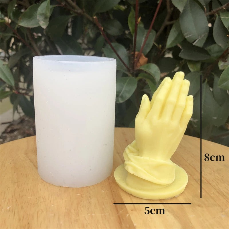 3D Hands Folded for Prayer Candle Silicone Mold Scented DIY Reisn Mold Gypsum Mould for Praying for Blessing with Palms Together - UG LAND INDIA